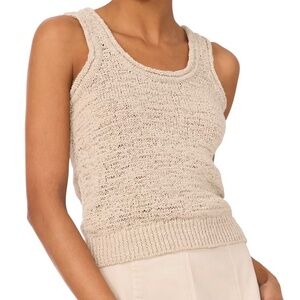 1. State open knit rolled scoop neck tank